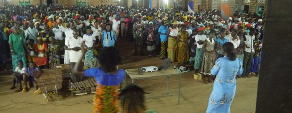 Praise and worship during outreach to Dissini, Burkina Faso